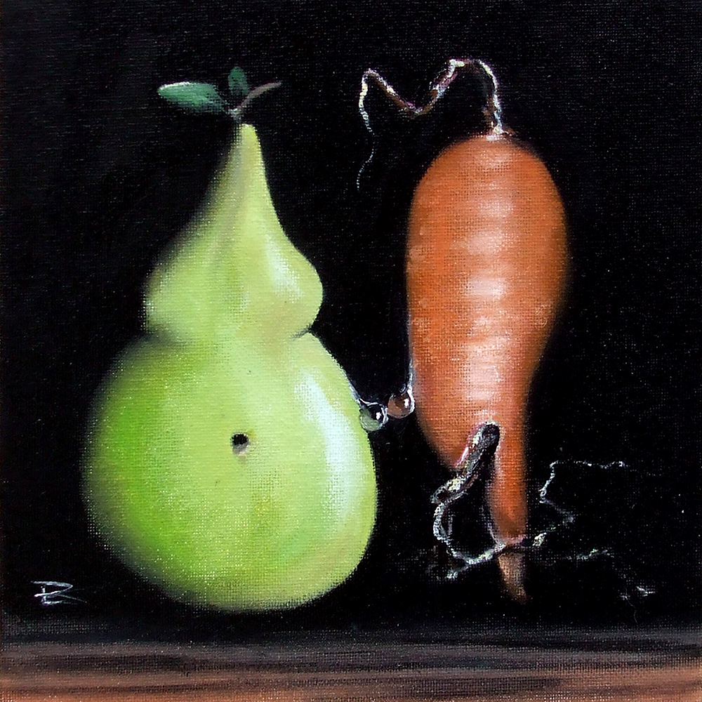 "You Say Peartato" by Todd Loyal Rose 2023 Oil on Panel 8x8 in.