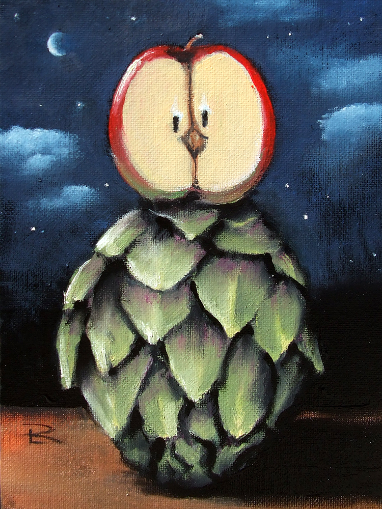 "Nightwatch" by Todd Loyal Rose 2023 Oil on Panel 8x6 in.