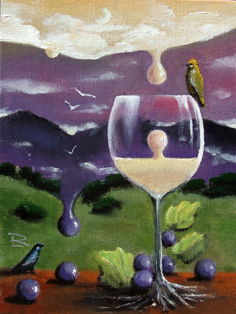 "Just A Drop" 2023 by Todd Loyal Rose 6"x 8" Oil on Panel