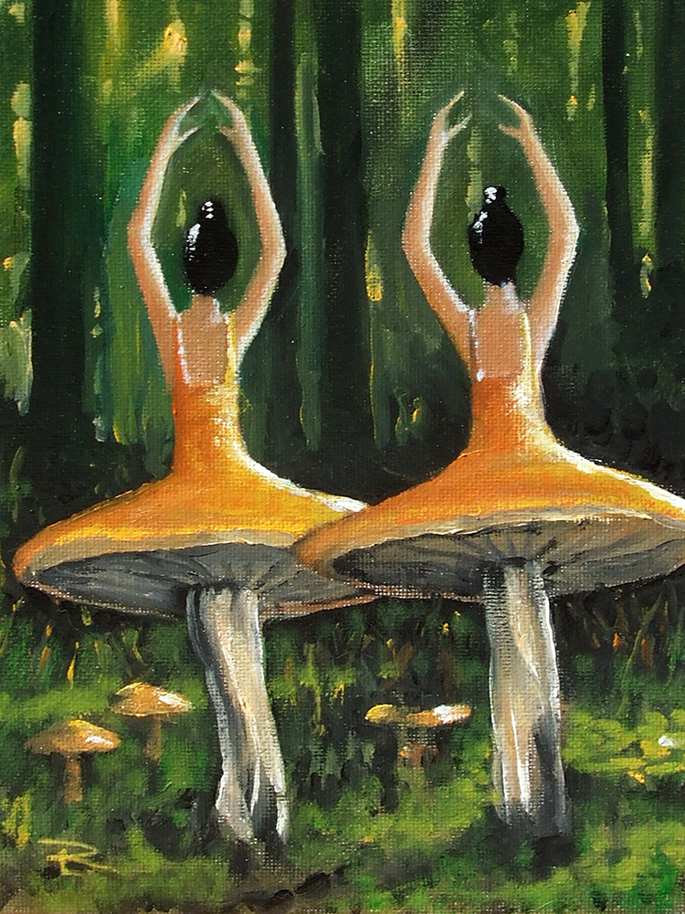 "Tutu Equals Spore" 2023 by Todd Loyal Rose 6x8" Oil on Panel