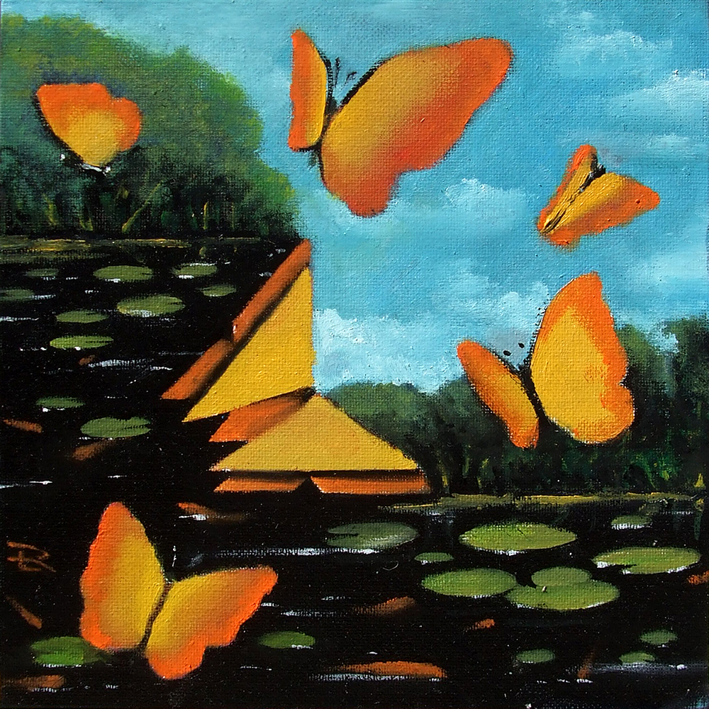 "Tide Up" 2023 by Todd Loyal Rose 8x8" Oil on Panel