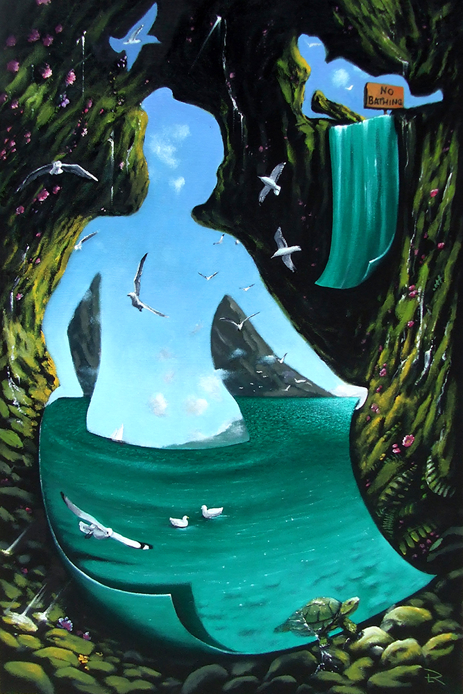 "No Bathing" by Todd Loyal Rose 2024 24x36" O/C