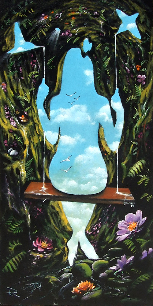 "Indefinite Suspension" by Todd Loyal Rose 2024 18x36in. o/c